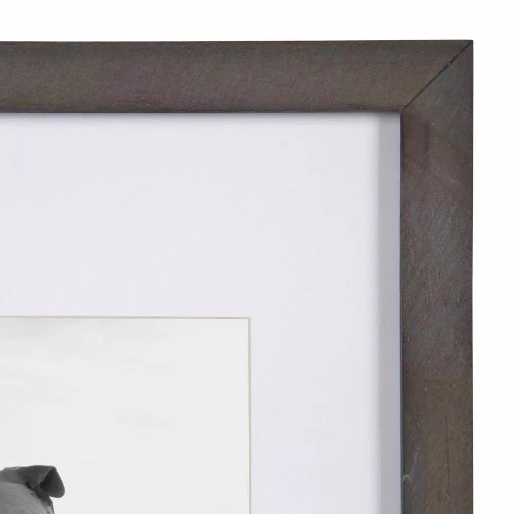 DesignOvation Gallery Wood Photo Frame Set, 4-Pack, Gray, 11x14 matted to 8x10