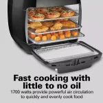 Hamilton Beach 11 Qt. Digital Air Fryer Oven with Rotisserie and Rotating Basket, Black thumbnail 8