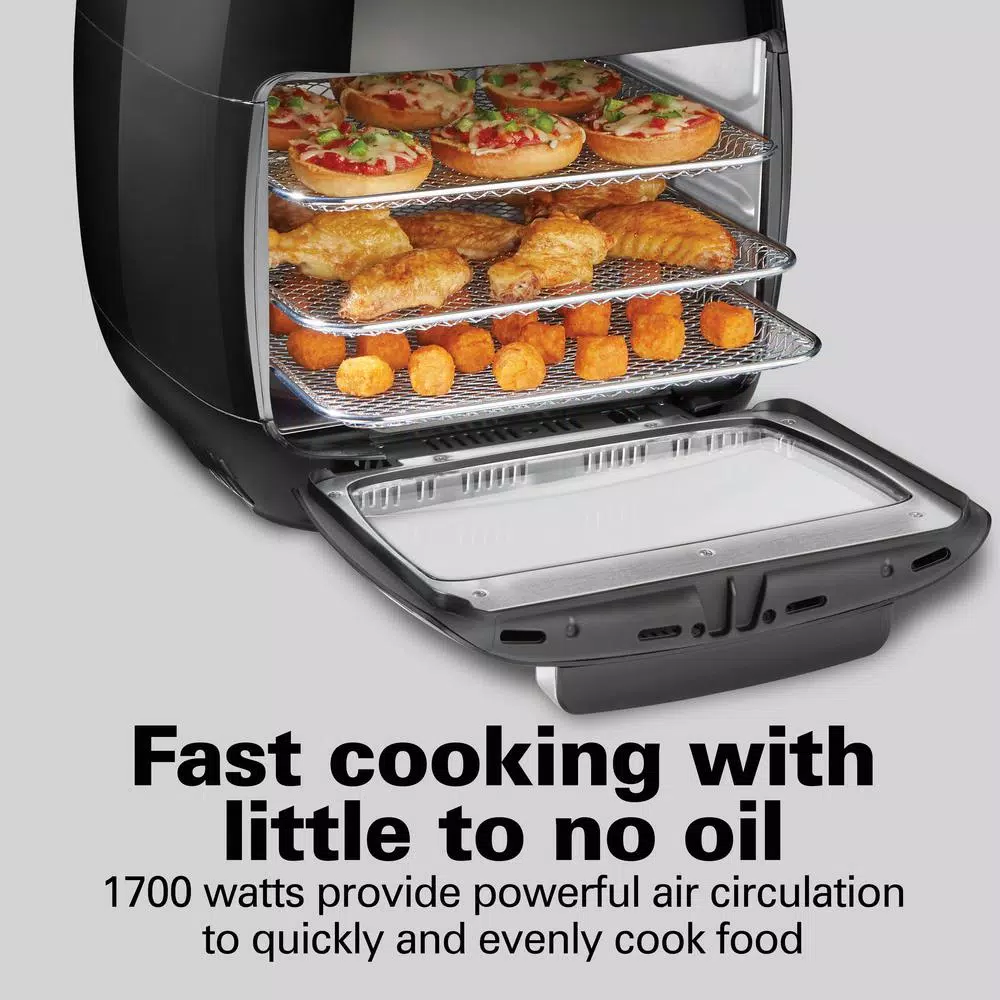 Hamilton Beach 11 Qt. Digital Air Fryer Oven with Rotisserie and Rotating Basket, Black