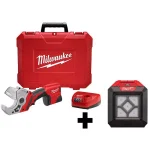 Milwaukee M12 Cordless PVC Shear Kit with 1000 Lumen M12 Rover Flood Light thumbnail 1