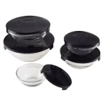 Chef Buddy 10-Piece Glass Bowl Set with Airtight Black Lids thumbnail 4