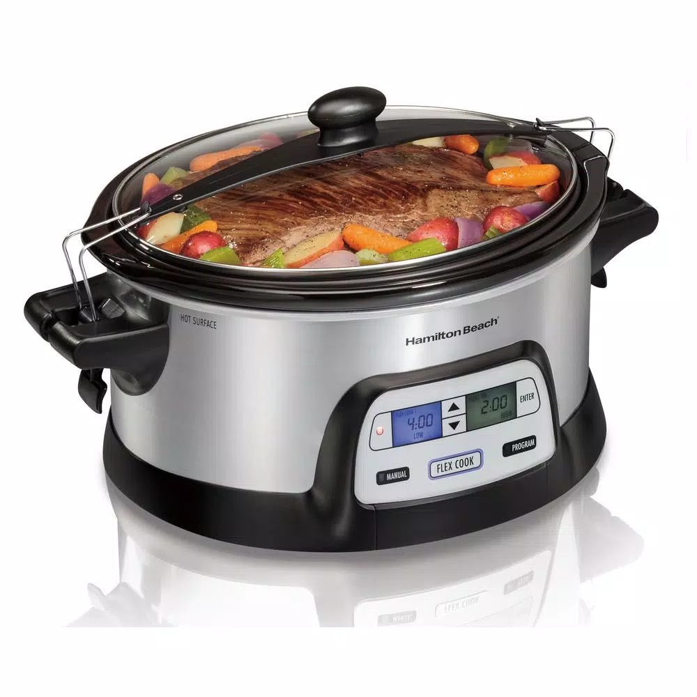 Hamilton Beach FlexCook 6 Qt. Programmable Slow Cooker, Silver