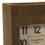 Zentique Rustic Wooden Rectangular Desk Clock with Metal Legs and Antiqued Face thumbnail 4