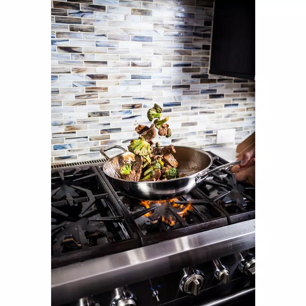 Swiss Diamond Premium Clad 7.9 Qt. Stainless Steel Wok with Tempered Glass Lid
