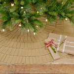 VHC Brands 48 in. Natural Burlap Ruffled Christmas Tree Skirt - Farmhouse Holiday Decor thumbnail 3