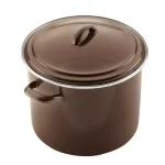 Ayesha Curry Ayesha Home Collection 12-Quart Porcelain Enamel Nonstick Stockpot with Lid, Brown Sugar thumbnail 4