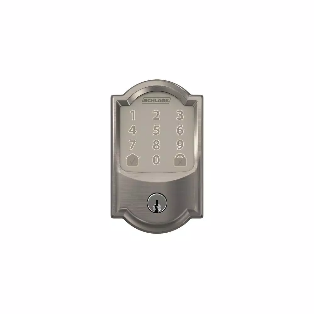 Schlage Encode Smart WiFi Deadbolt with Alarm, Satin Nickel