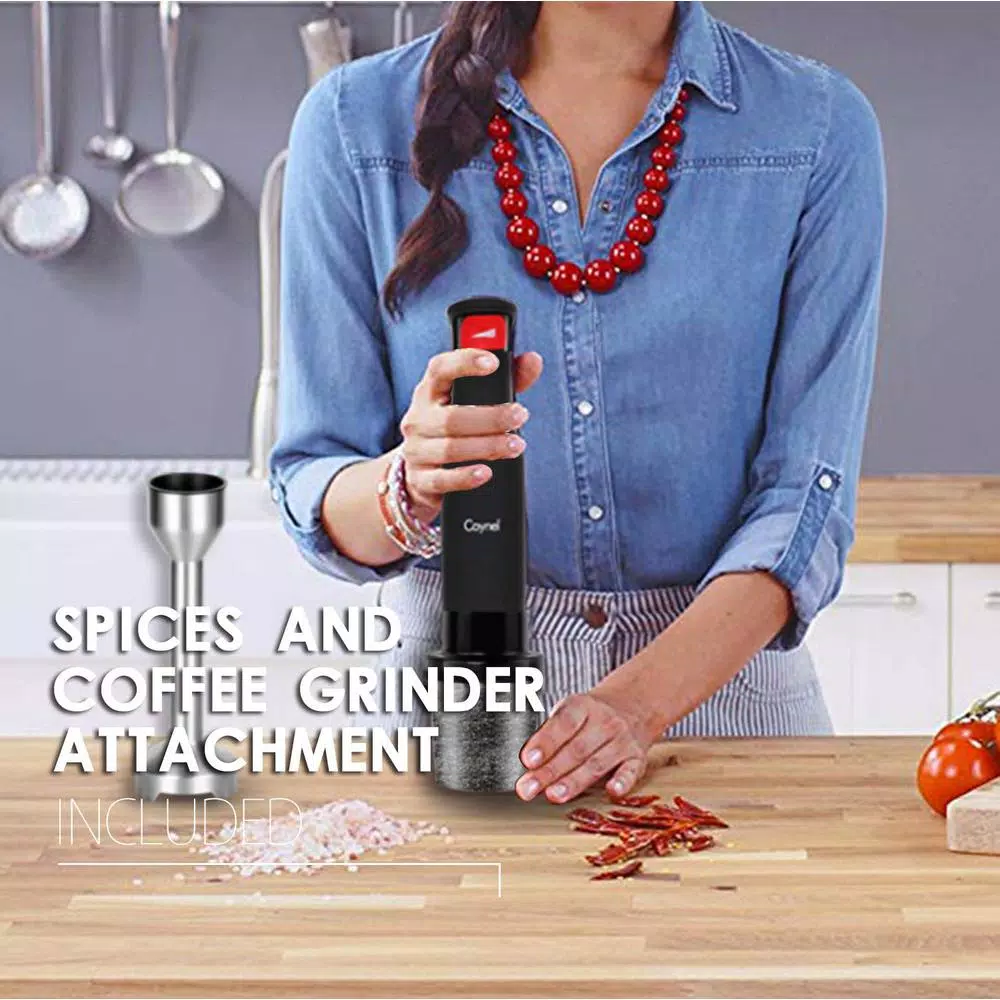 Boyel Living 500W 8-Speed Black Stainless Steel 5-in-1 Immersion Hand Blender Set