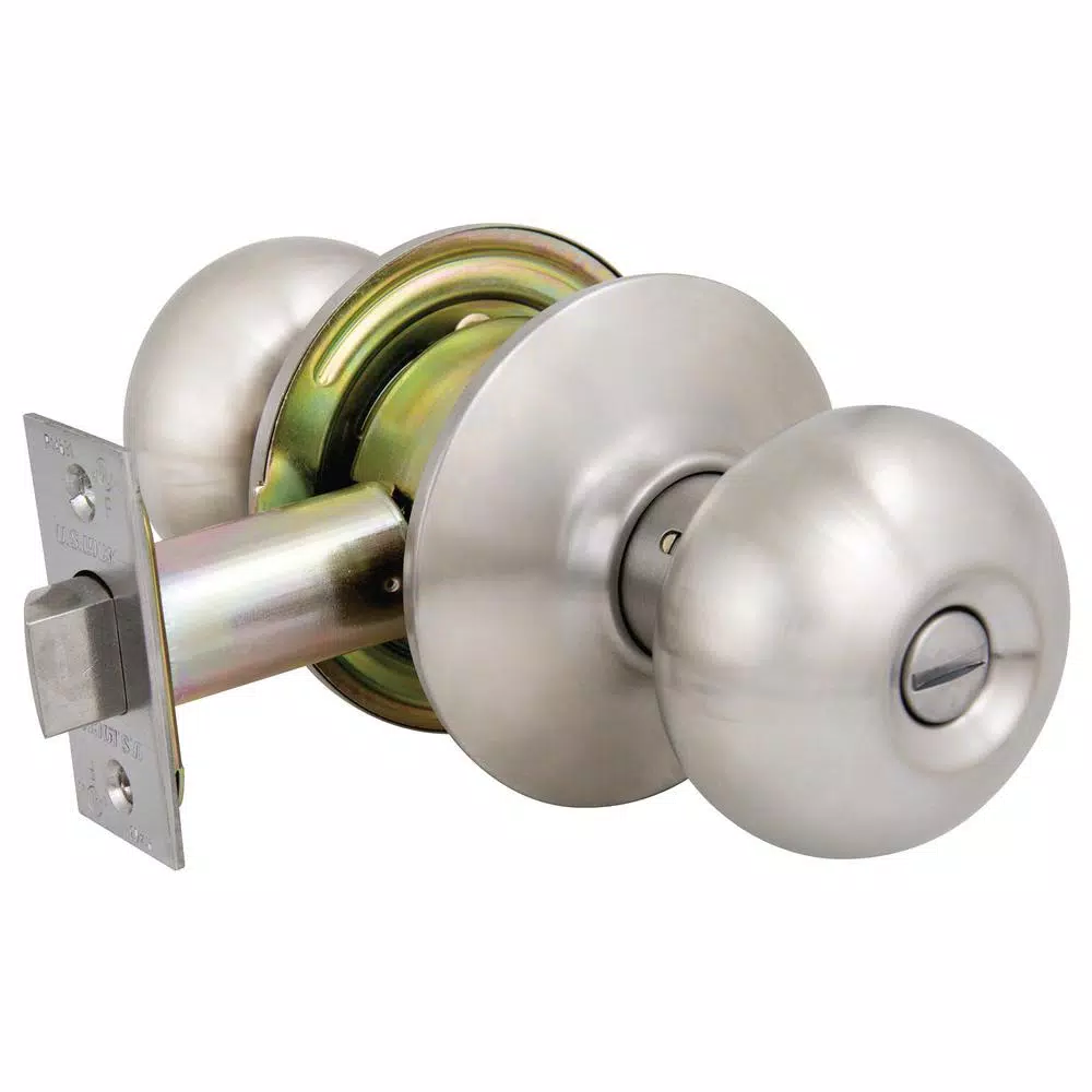 US Lock 2010 GR2 Plymouth Privacy Door Knob, 2-3/4 in. Backset, US32D Brushed Stainless