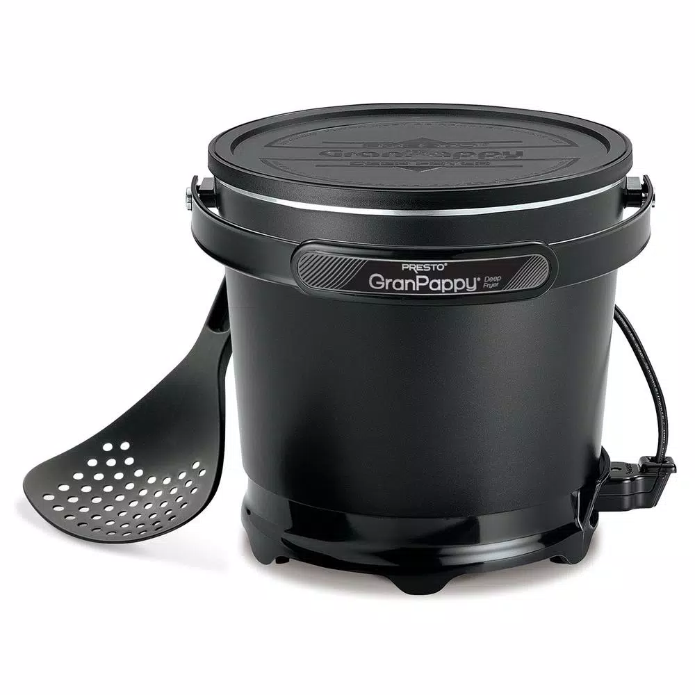 Presto GranPappy Deep Fryer, 1.5 Quart Electric Countertop Fryer with Non-Stick Surface, Black