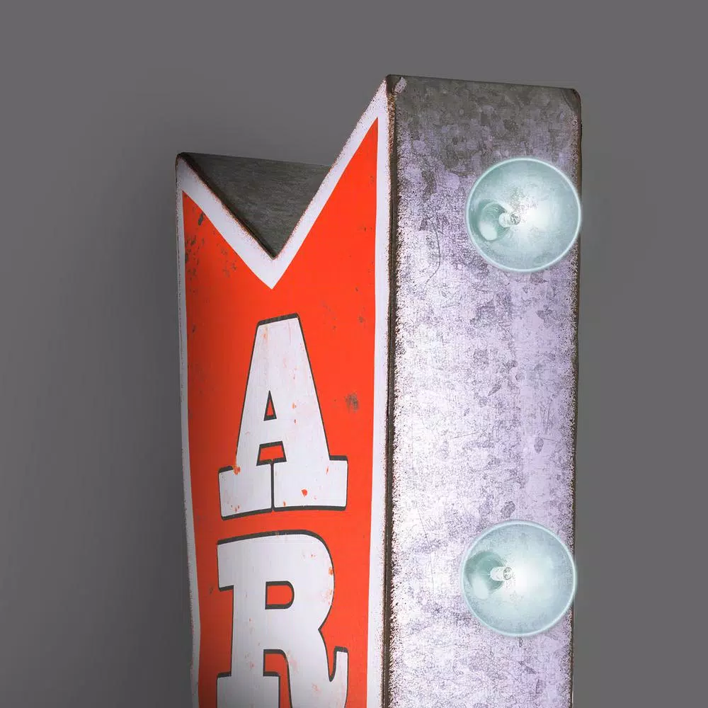 Crystal Art Gallery Arcade Games Metal Arrow Vintage Marquee LED Sign