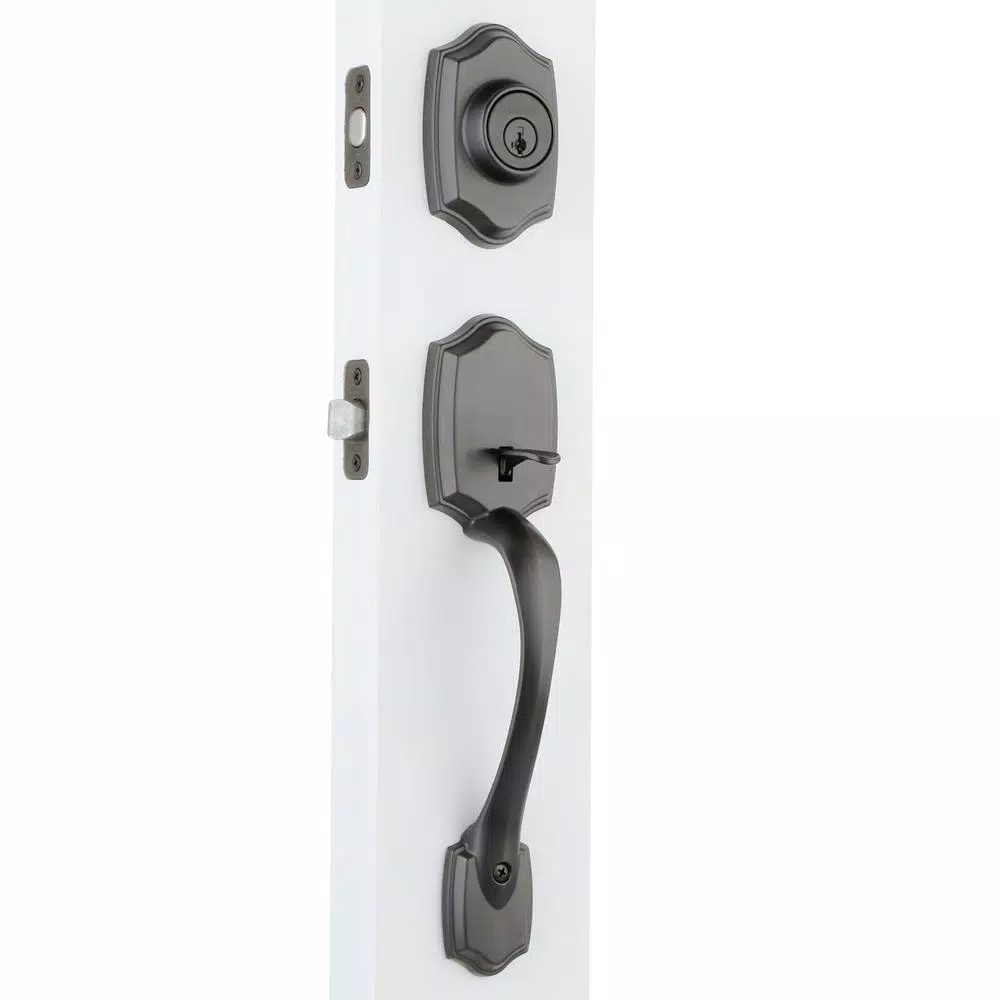 Kwikset Belleview Venetian Bronze Single Cylinder Handleset with Cove Knob and SmartKey Security