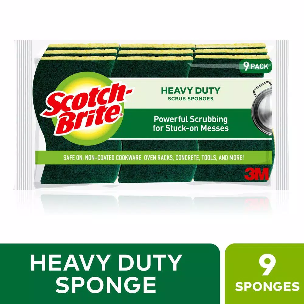 Scotch-Brite Heavy-Duty Scrub Sponge, 9-Pack