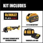 DEWALT FLEXVOLT 60V MAX Brushless 4-1/2 in. to 6 in. Small Angle Grinder Kit with (1) 9.0 Ah Battery & Charger thumbnail 2