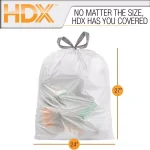 HDX 13 Gallon Scented Kitchen Trash Bags with Drawstring, Odor Control, White (140-Count) thumbnail 7