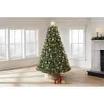 Home Accents Holiday 7.5 ft Sparkling Amelia Pine Pre-Lit Artificial Christmas Tree with 600 Warm White LED Lights thumbnail 2