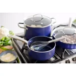 Blue Diamond 10-Piece Aluminum Ceramic Nonstick Cookware Set, Blue thumbnail 3