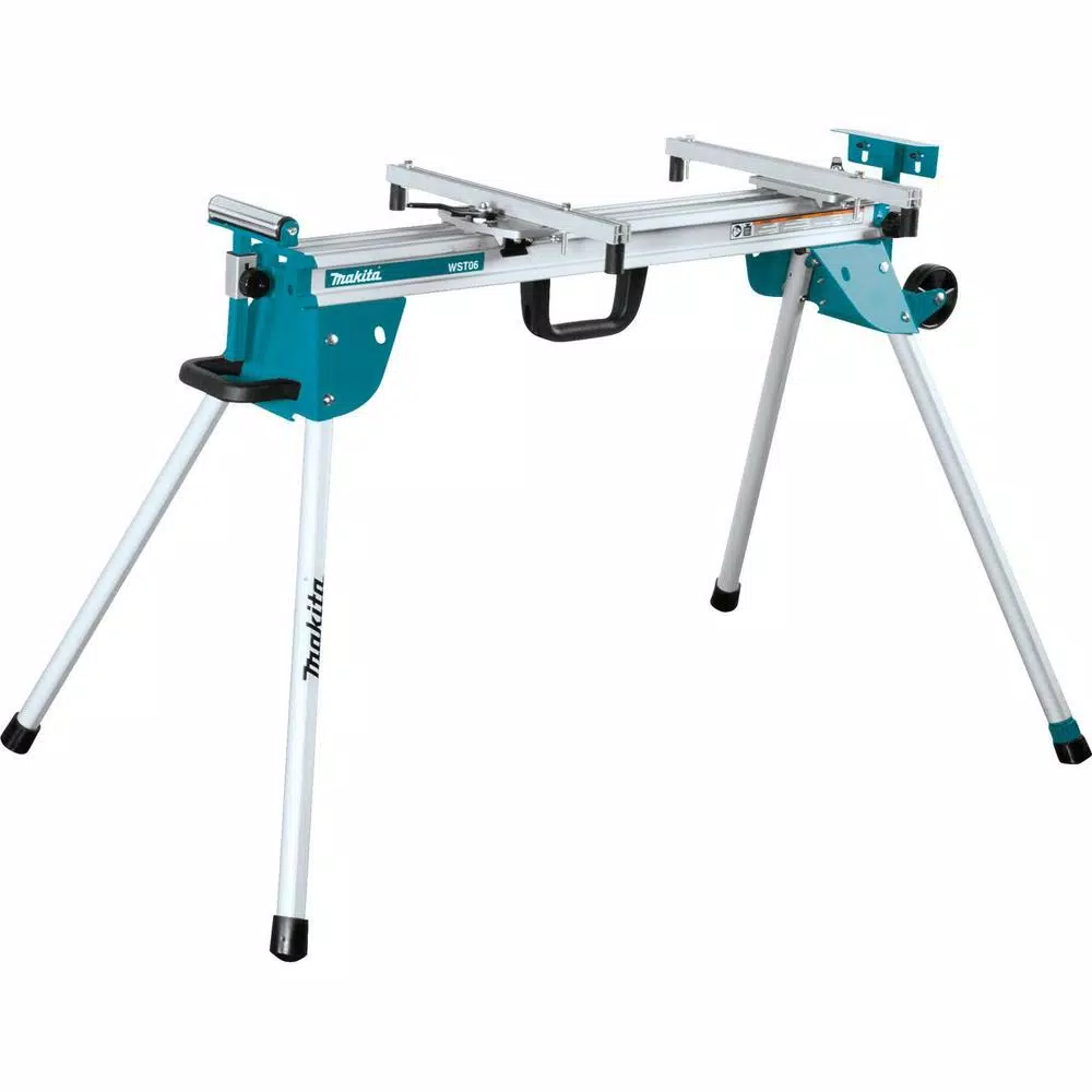 Makita 12 in. Dual-Bevel Sliding Compound Miter Saw with Laser and WST06 Folding Stand Bundle