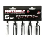 Powerbuilt 3/8 in. Drive Spark Plug Socket Set, 5-Piece Chrome Vanadium thumbnail 2