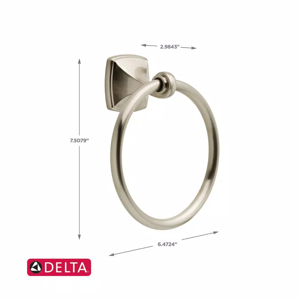 Delta Amaya Brushed Nickel Towel Ring with SpotShield Technology