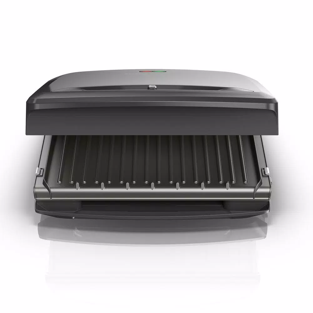 George Foreman Rapid Grill 80 sq. in. Electric Indoor Grill and Panini Press, Black