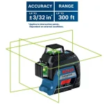 Bosch GLL3-300G 360-Degree Green Self-Leveling 3-Plane Laser Level thumbnail 7