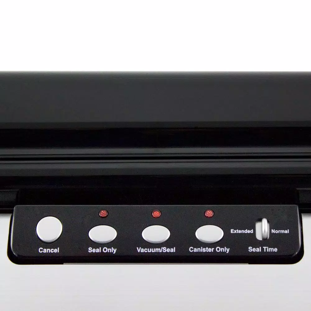Nesco VS-02 Black Food Vacuum Sealer with Built-in Bag Cutter and Roll Storage