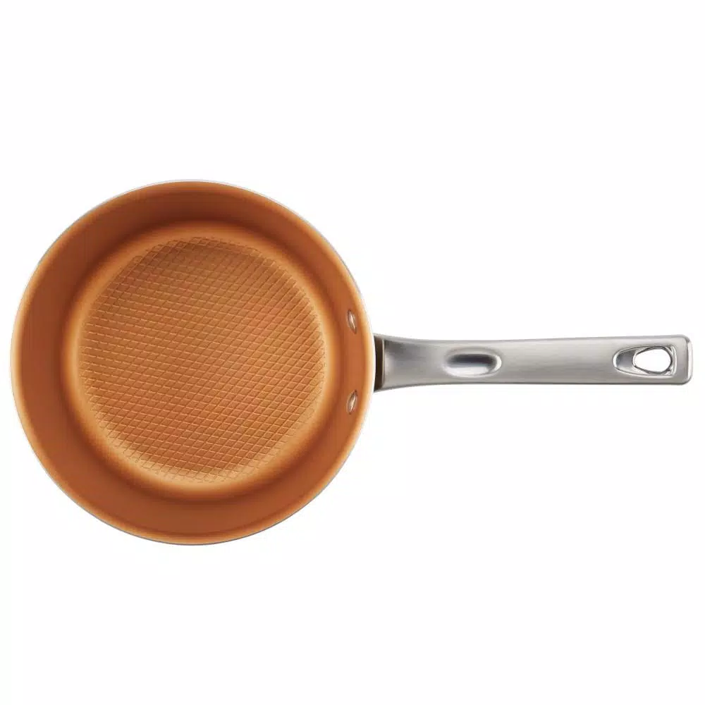 Ayesha Curry Ayesha Home Collection 3-Quart Aluminum Nonstick Saucepan with Glass Lid, Brown Sugar