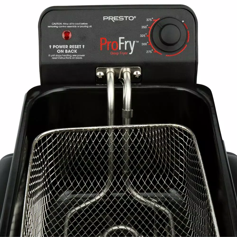 Presto Professional 3.2 Qt. Stainless Steel Deep Fryer with Fry Basket, 1800W, Brushed Stainless