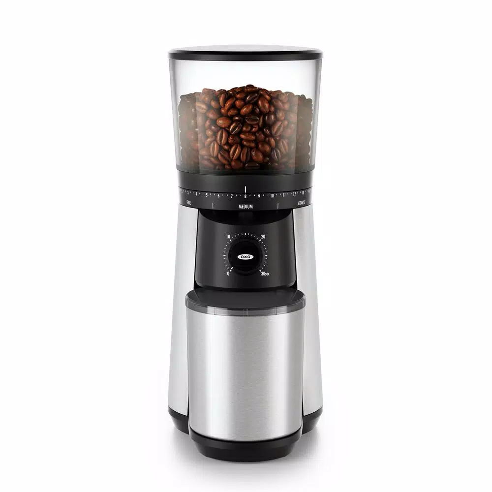 OXO 16 oz. Stainless Steel Conical Burr Coffee Grinder with 43 Adjustable Settings