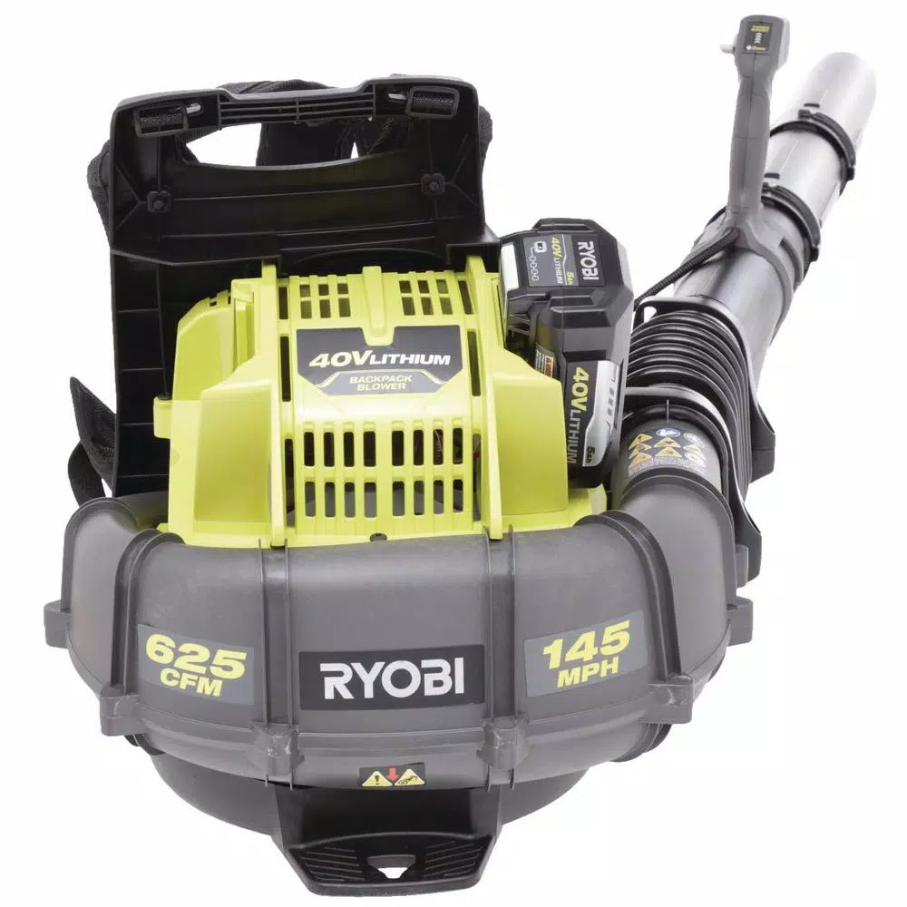 RYOBI Reconditioned 40V Lithium-Ion Cordless Backpack Blower with 5 Ah Battery and Charger