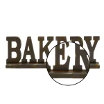 LITTON LANE Kitchen Whimsy 23 in. Bakery Wooden Table Sign with Rustic Iron Finish thumbnail 3