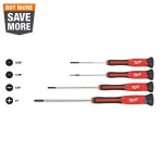 Milwaukee 4-Piece Precision Screwdriver Set with All-Metal Core thumbnail 1