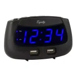 Equity by La Crosse Blue LED Dual USB Digital Alarm Clock with Adjustable Dimmer thumbnail 5