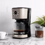 Haden 12-Cup Retro Style Programmable Drip Coffee Maker with Strength Control, Putty thumbnail 2
