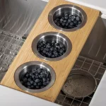Kraus 16.75 in. Bamboo Workstation Kitchen Sink Serving Board Set with 3 Stainless Steel Prep Bowls thumbnail 1