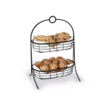 Spectrum Everly 2-Tier Oval Steel Fruit Basket & Serving Stand, Black thumbnail 10