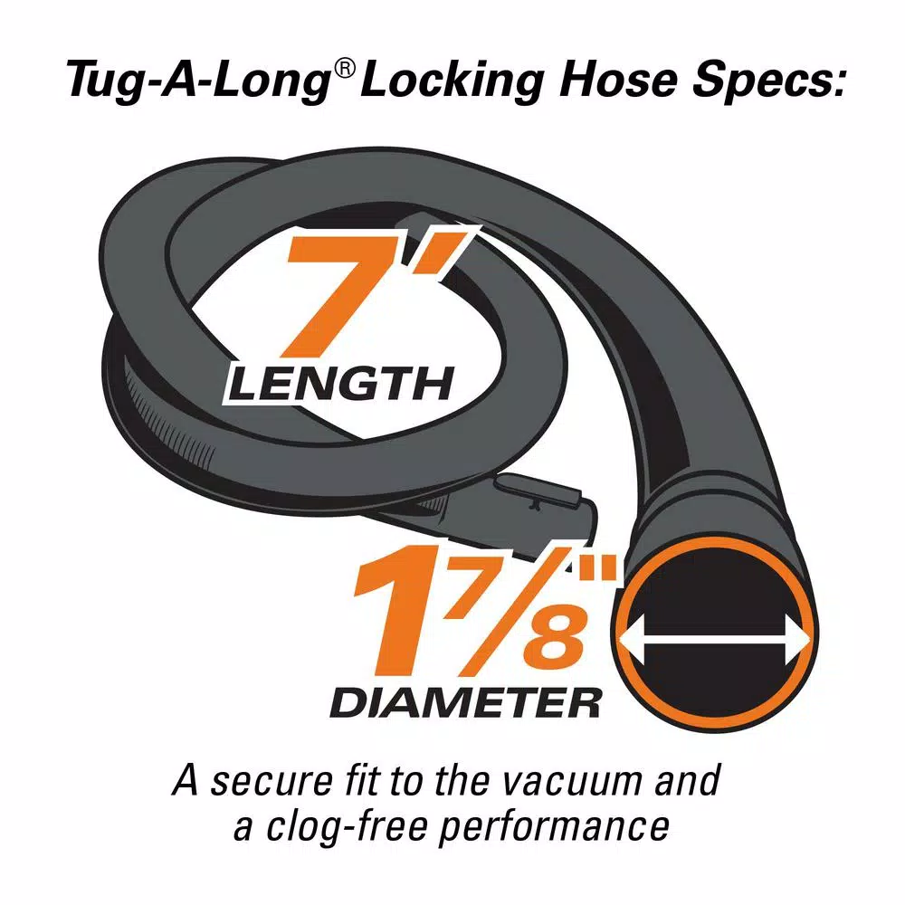 RIDGID 1-7/8 in. x 7 ft. Tug-A-Long Replacement Wet/Dry Vacuum Hose