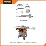 RIDGID 10 in. Professional Cast Iron Table Saw, 13 Amp, 3.25 HP thumbnail 2