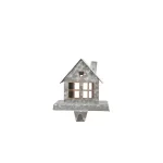 Glitzhome 6 in. Galvanized Metal House Stocking Holder - Rustic Country Christmas Decor thumbnail 1