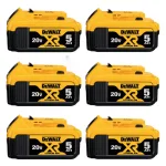 DEWALT 20V MAX XR 5.0Ah Lithium-Ion Battery Pack, 6-Pack Set thumbnail 1