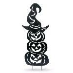 Gerson 52.3 in. Metal Silhouette Stacking Pumpkins Jack-O-Lantern Yard Decoration thumbnail 1