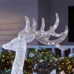 Home Accents Holiday 3-Piece Fantasleigh Outdoor Christmas Deer Family Sculpture with 295 LED Cool White Lights thumbnail 4