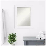 Amanti Art Corvino 23 in. W x 29 in. H Rectangular Beveled Edge Bathroom Vanity Mirror, Satin White Wood Frame thumbnail 8