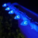 Wintergreen Lighting FlexFilament C9 Blue LED Shatterproof Vintage Edison Replacement Christmas Light Bulbs, 5-Pack thumbnail 3