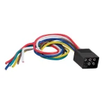 CURT 6-Way Square Trailer Side Connector Plug with 12" Color-Coded Wires thumbnail 5