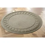 Bungalow Flooring Aqua Shield 35 in. Round Pine Trees Christmas Tree Mat - Khaki thumbnail 2