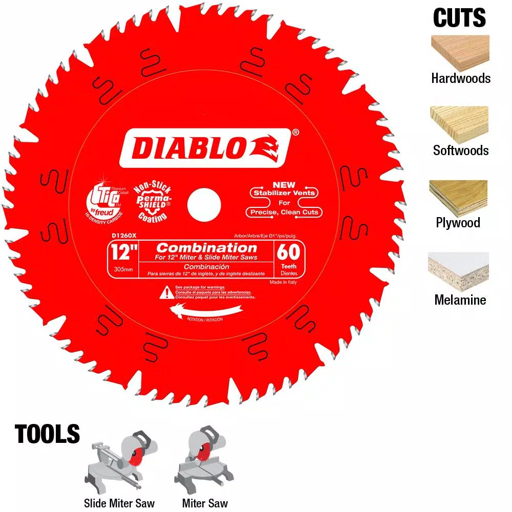 Diablo 12 in. x 60-Teeth Combination Carbide Circular Saw Blade