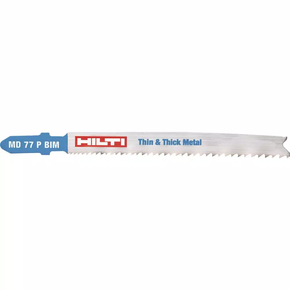 Hilti MD 77 Bi-Metal T-Shank Premium Jig Saw Blades, 3 in., 10-21 TPI (5-Pack)