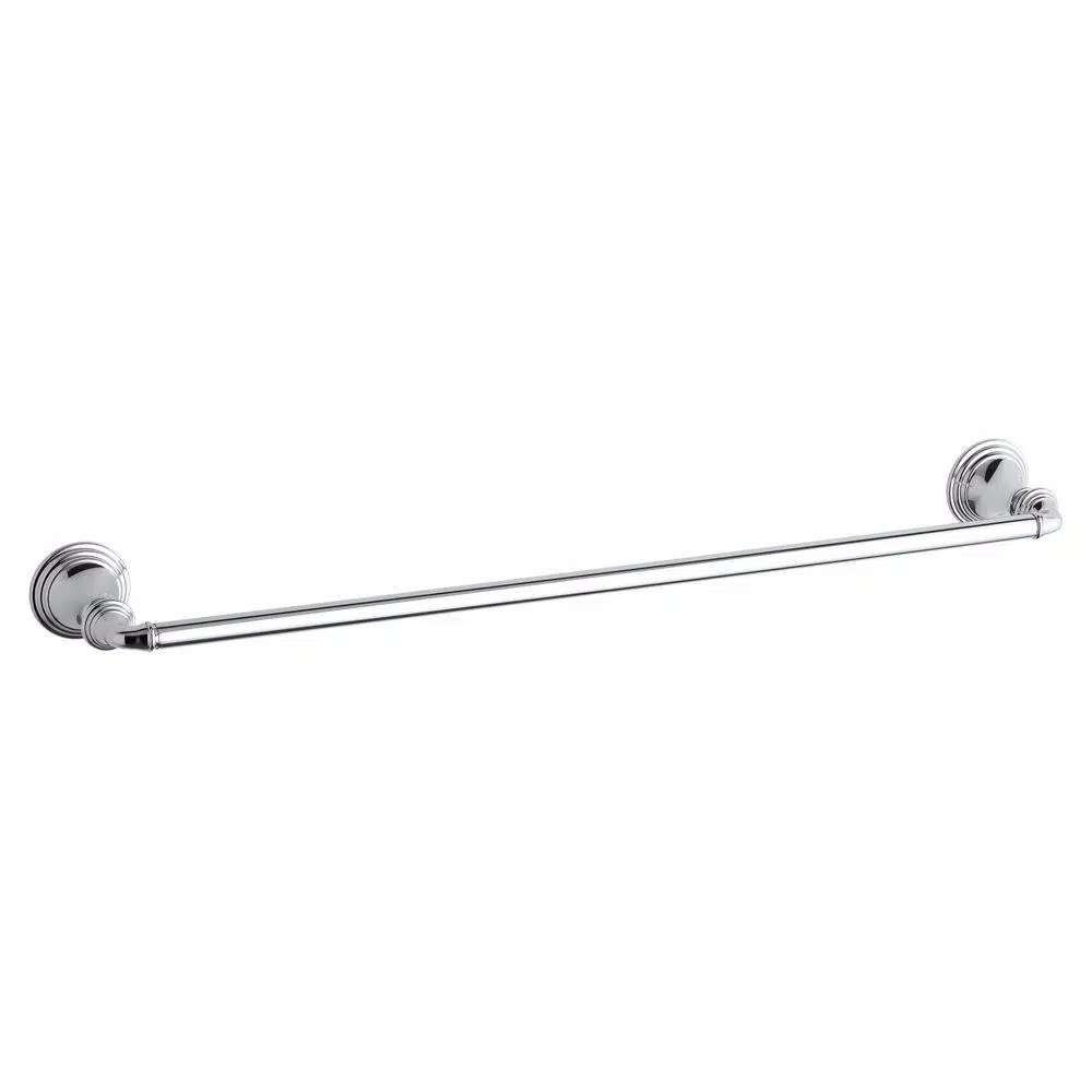 KOHLER Devonshire 3-Piece Bathroom Hardware Set - Towel Bar, Ring, and Toilet Paper Holder in Polished Chrome